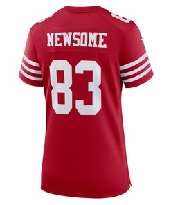 Dazz Newsome 83 San Francisco 49ers Women's Home Game Player Jersey - Scarlet