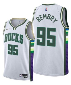 DeAndre' Bembry Milwaukee Bucks 2022 City Edition Jersey - White - Men Jersey