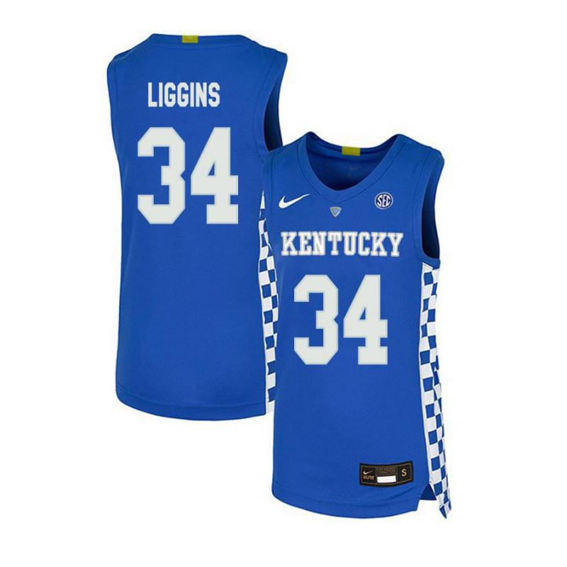 DeAndre Liggins 34 Kentucky Wildcats Elite Basketball Men Jersey - Royal Blue