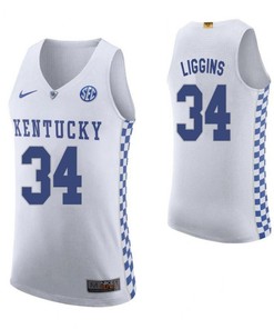 DeAndre Liggins 34 Kentucky Wildcats Elite Basketball Road Men Jersey - White