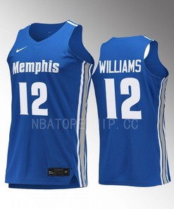 DeAndre Williams 12 Memphis Tigers Jersey Uniform College Basketball Royal