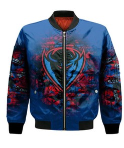 DePaul Blue Demons Bomber Jacket Camouflage Vintage  - NCAA