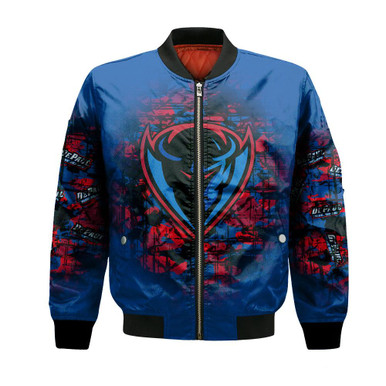 DePaul Blue Demons Bomber Jacket Camouflage Vintage - NCAA