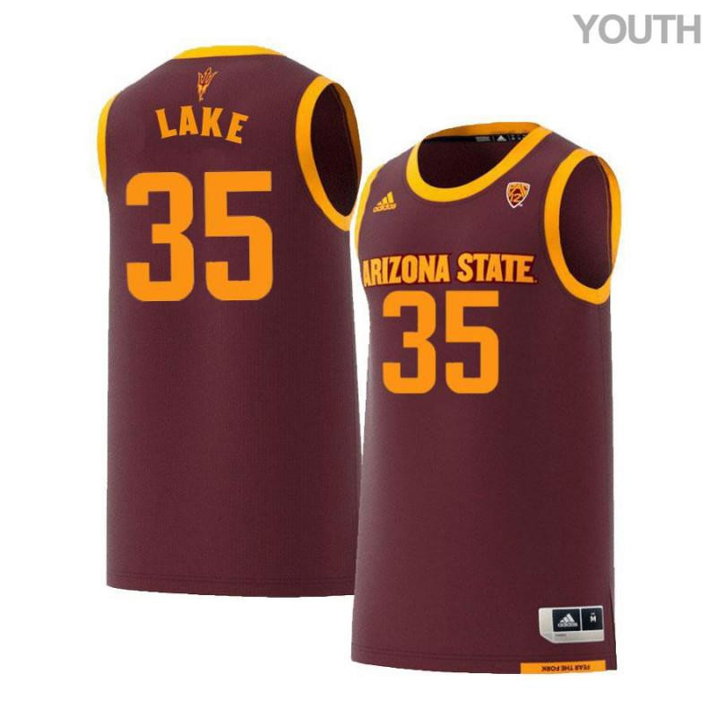 DeQuon Lake 35 Arizona State Sun Devils Retro Basketball Youth Jersey - Maroon