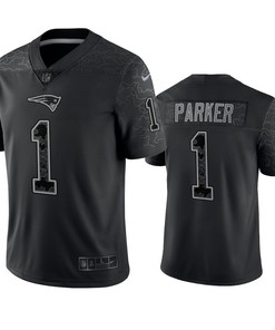 DeVante Parker 1 New England Patriots Black Reflective Limited Jersey - Men