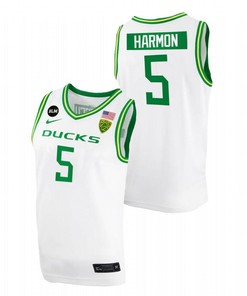 De'Vion Harmon 5 Oregon Ducks 2022 BLM Patch Men Jersey College Basketball White