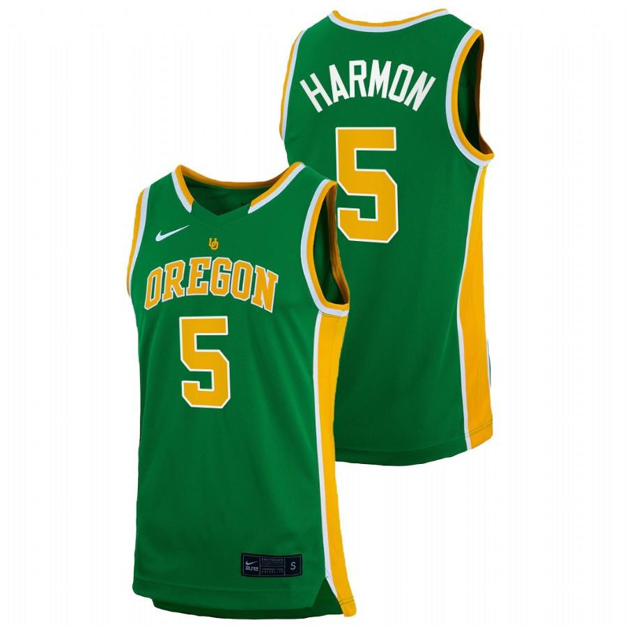 De'Vion Harmon 5 Oregon Ducks 2022 College Basketball Men Jersey Green