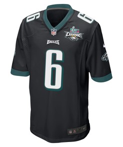 DeVonta Smith 6 Philadelphia Eagles Super Bowl LVII Champions 2 Stars Men Game Jersey - Black