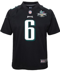 DeVonta Smith 6 Philadelphia Eagles Super Bowl LVII Champions 2 Stars Youth Game Jersey - Black