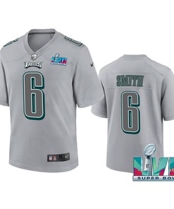 DeVonta Smith 6 Philadelphia Eagles Super Bowl LVII Youth Atmosphere Game Jersey - Gray
