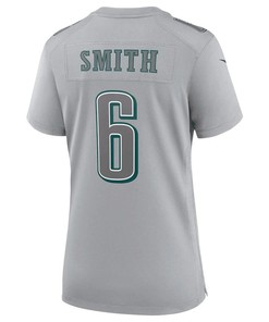 DeVonta Smith 6 Philadelphia Eagles Women's Atmosphere Fashion Game Jersey - Gray