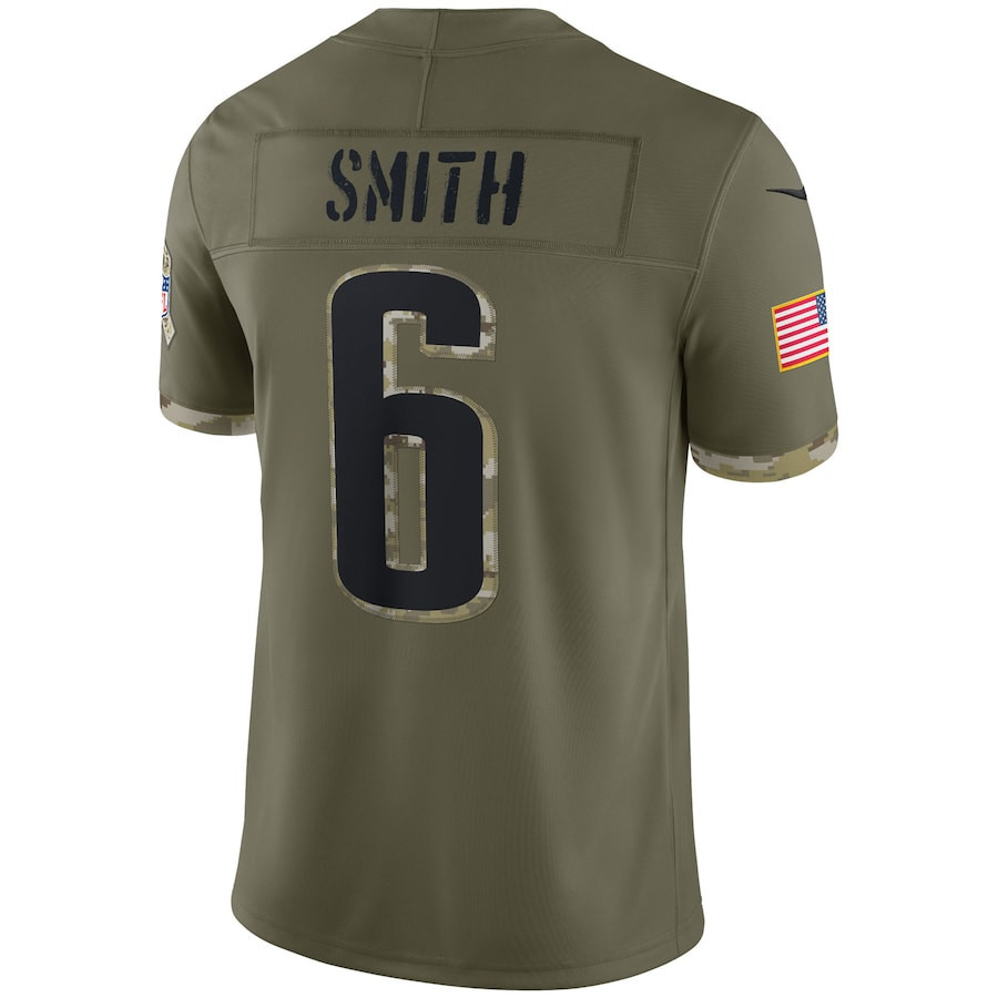 DeVonta Smith Philadelphia Eagles 2022 Salute To Service Limited Jersey - Olive