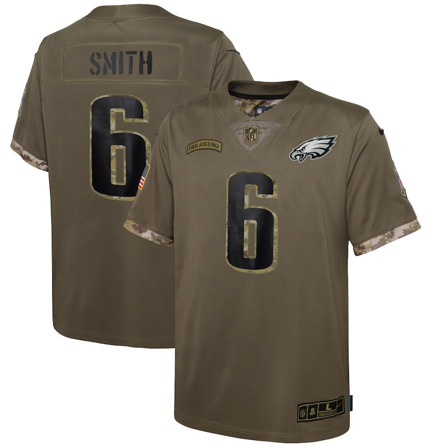 DeVonta Smith Philadelphia Eagles 2022 Salute To Service Player Limited Jersey - Olive