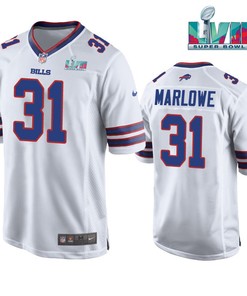 Dean Marlowe 31 Buffalo Bills Super Bowl LVII Away Player Men Jersey - White Jersey