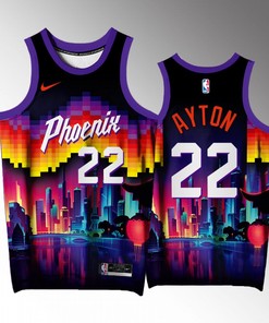 Deandre Ayton 22 Phoenix Suns Purple Jersey Arizona City Exclusive Edition