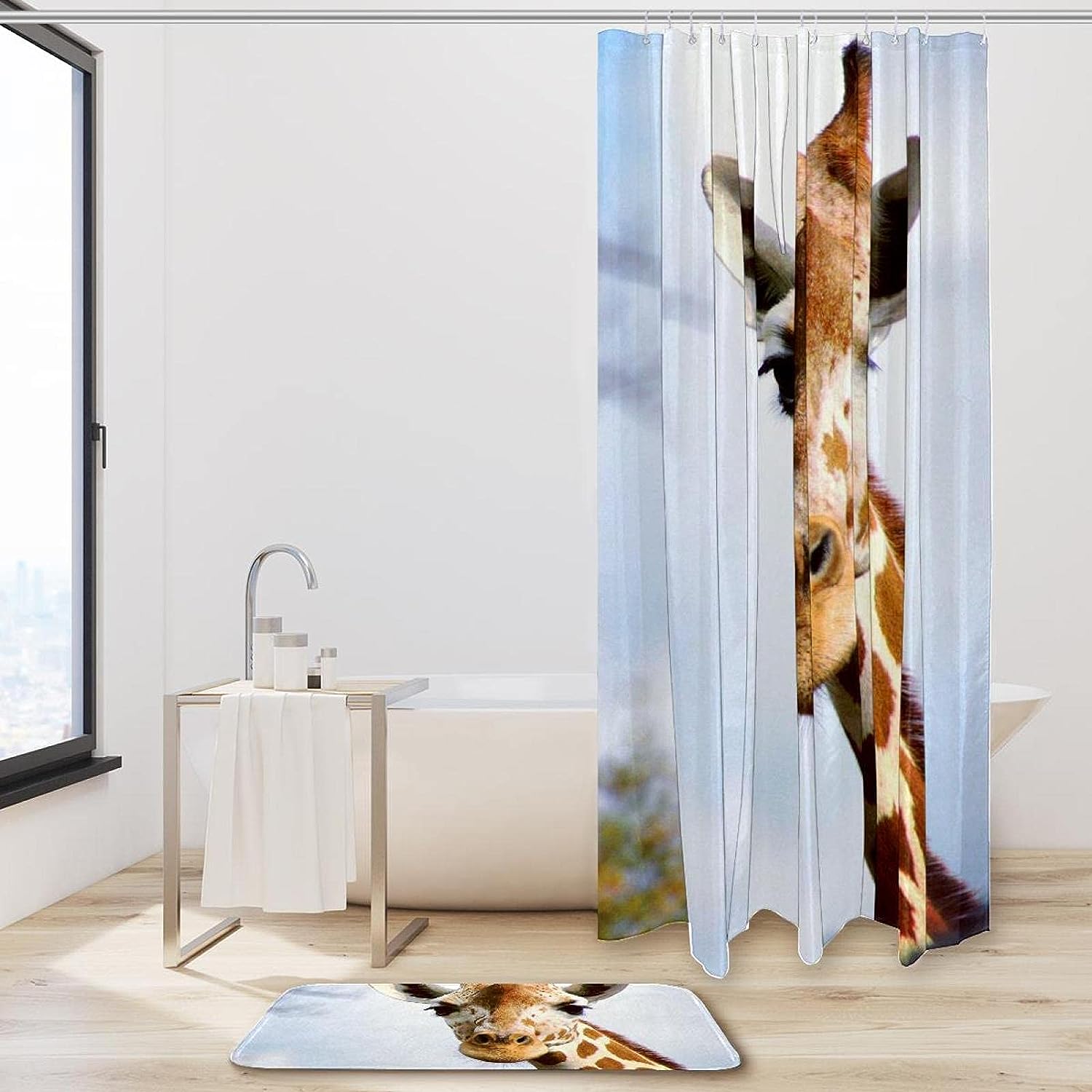 Deer Animal Waterproof Shower Curtain for Rustic Bathroom Decor