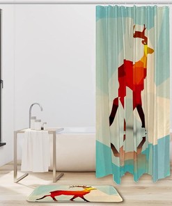 Deer Bathroom Shower Curtain - Waterproof Fabric