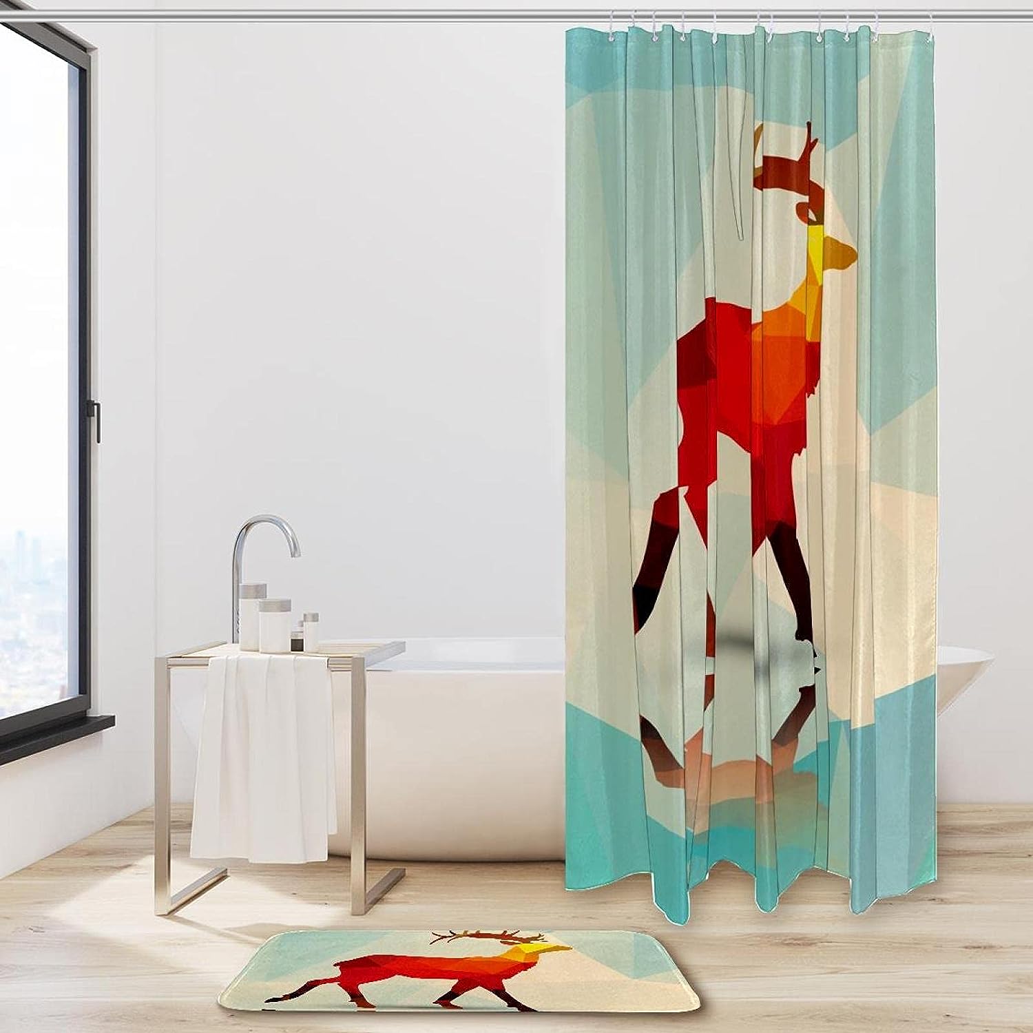 Deer Bathroom Shower Curtain - Waterproof Fabric