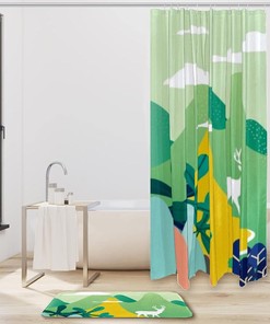 Deer and Nature Waterproof Shower Curtain for Rustic Bathroom Decor