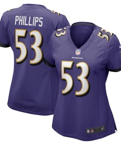 Del'Shawn Phillips 53 Baltimore Ravens Women's Game Player Jersey - Purple