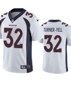 Delarrin Turner-Yell 32 Denver Broncos White Vapor Limited Jersey