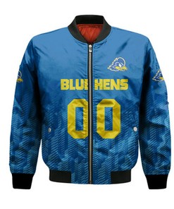 Delaware Blue Hens Bomber Jacket Logo Sport Ombre  - NCAA