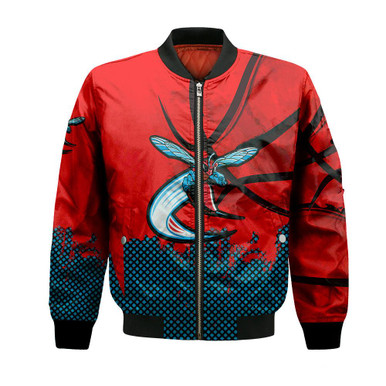 Delaware State Hornets Bomber Jacket Basketball Net Grunge Pattern- NCAA