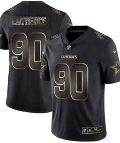 Demarcus Lawrence #90 Dallas Cowboys Nfl Explosion Legendary Gold Black Jersey