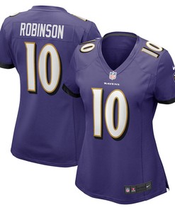 Demarcus Robinson 10 Baltimore Ravens Women's Game Player Jersey - Purple