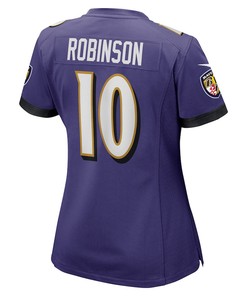 Demarcus Robinson 10 Baltimore Ravens Women's Game Player Jersey - Purple