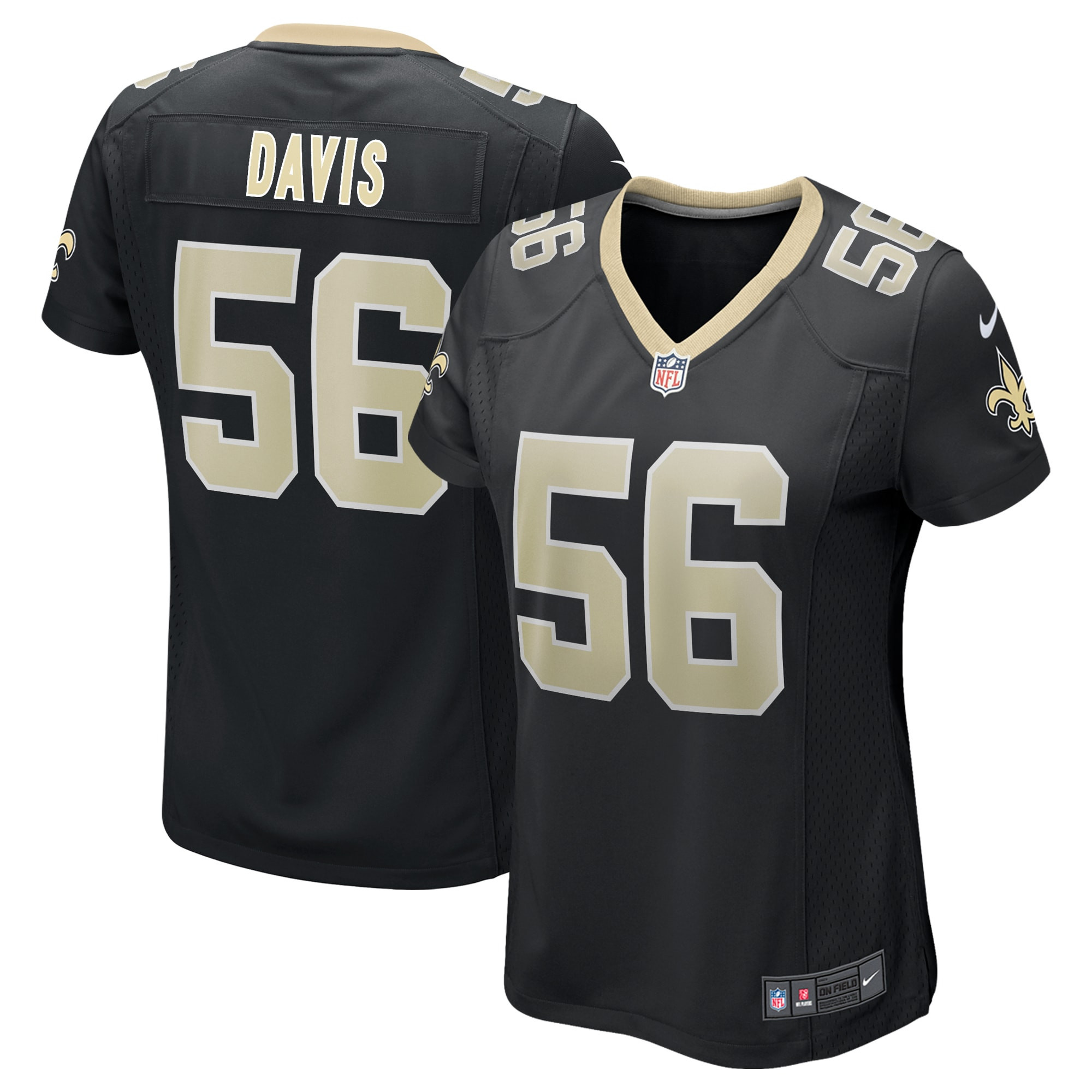 Demario Davis New Orleans Saints Womens Game Jersey - Black Nfl