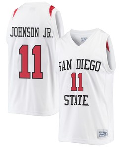 Demarshay Johnson Jr. 11 San Diego State Aztecs 2023 Basketball Jersey- Men White