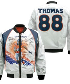 Demaryius Thomas 88 Denver Broncos Vapor Untouchable 2019 White Gift For Broncos Fans Bomber Jacket