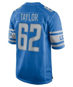 Demetrius Taylor 62 Detroit Lions Player Game Jersey - Blue