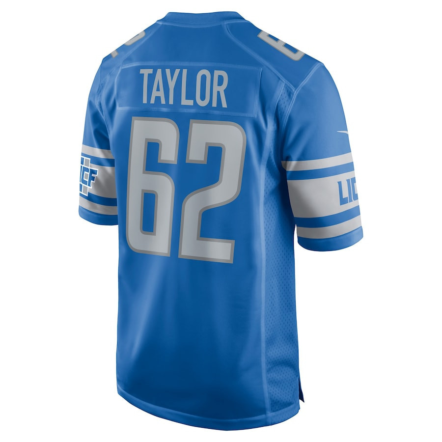 Demetrius Taylor 62 Detroit Lions Player Game Jersey - Blue