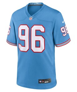 Denico Autry 96 Tennessee Titans Oilers Throwback Alternate Game Men Jersey - Light Blue