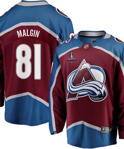 Denis Malgin 81 Colorado Avalanche Stanley Cup 2023 Playoffs Patch Home Breakaway Men Jersey - Burgundy