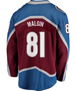 Denis Malgin 81 Colorado Avalanche Stanley Cup 2023 Playoffs Patch Home Breakaway Men Jersey - Burgundy