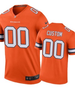 Denver Broncos #00 Custom Nike Color Rush Orange Jersey