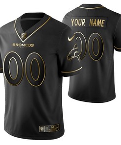 Denver Broncos 2021 Nfl Golden Brandedition Black Jersey Gift With Custom Name Number For Broncos Fans