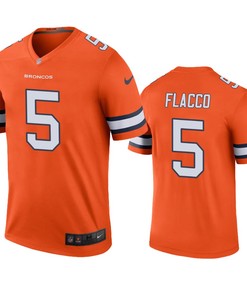 Denver Broncos #5 Joe Flacco Orange Color Rush Legend Jersey - Men