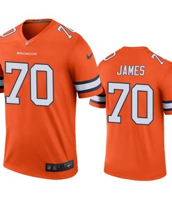 Denver Broncos #70 Jawuan James Orange Color Rush Legend Jersey - Mens