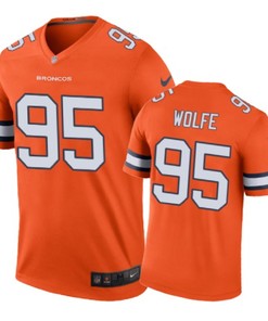 Denver Broncos #95 Derek Wolfe Nike Color Rush Orange Jersey