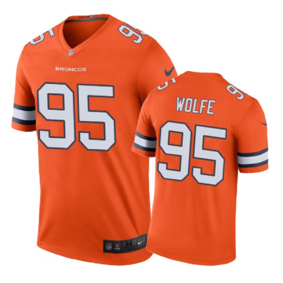 Denver Broncos #95 Derek Wolfe Nike Color Rush Orange Jersey