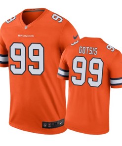 Denver Broncos #99 Adam Gotsis Nike Color Rush Orange Jersey