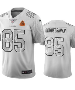 Denver Broncos Albert Okwuegbunam White City Edition Vapor Limited Jersey