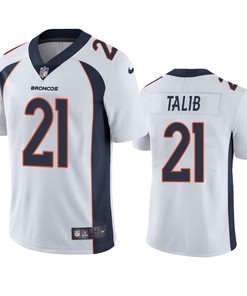 Denver Broncos Aqib Talib 21 White Vapor Limited Jersey