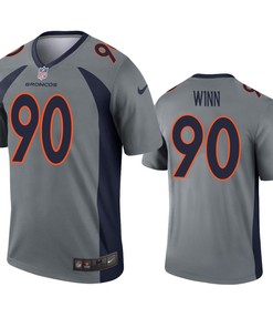 Denver Broncos Billy Winn Gray Inverted Legend Jersey