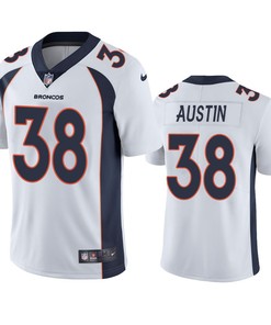 Denver Broncos Blessuan Austin 38 White Vapor Limited Jersey - Men's