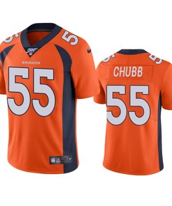 Denver Broncos Bradley Chubb Orange 100th Season Vapor Limited Jersey
